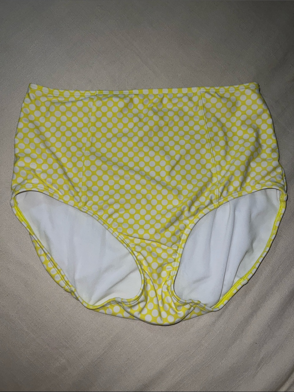 Lime Ricki Yellow and White Polka Dot Bikini Bottoms